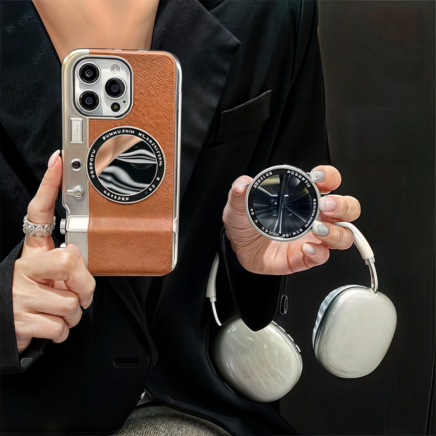 Retro Magnetic iPhone Case with Bluetooth & Built-in Cleaner