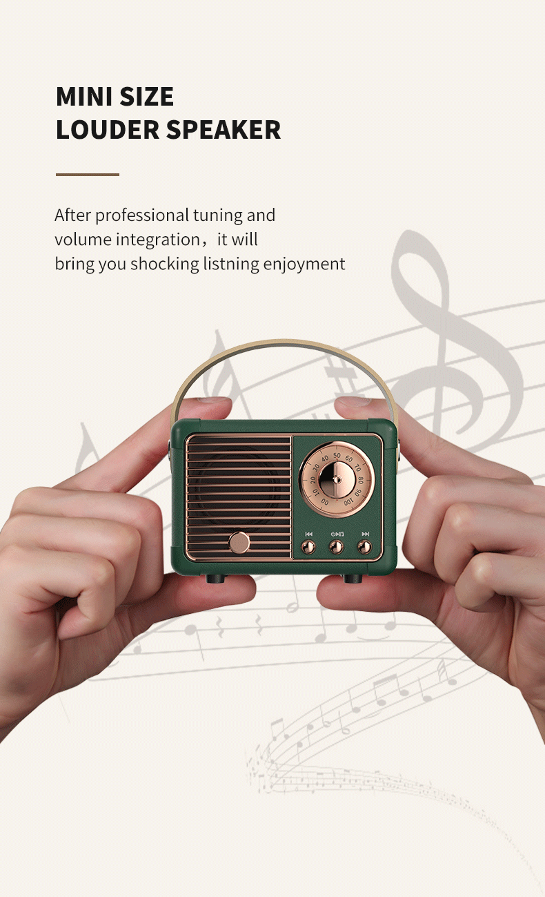 Retro Bluetooth Speaker – Vintage Music Player with FM Radio & AUX